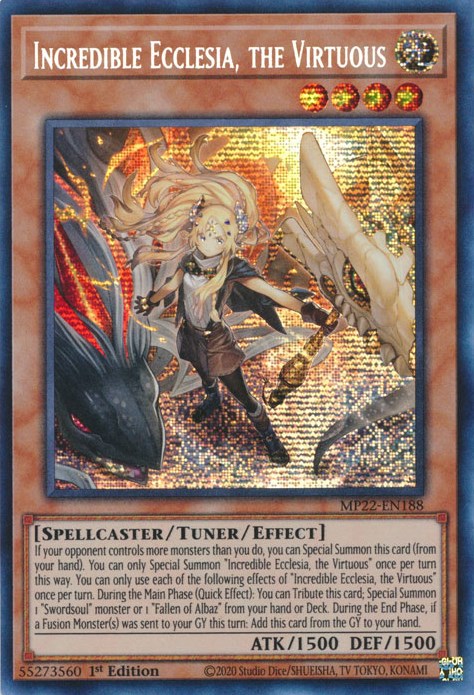 Incredible Ecclesia, the Virtuous [MP22-EN188] Prismatic Secret Rare | Card Merchant Takapuna