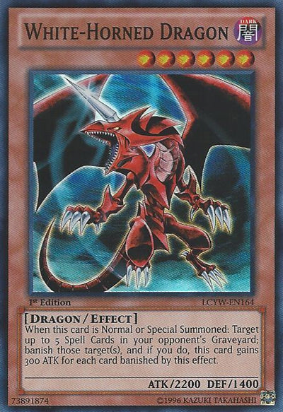 White-Horned Dragon [LCYW-EN164] Super Rare | Card Merchant Takapuna