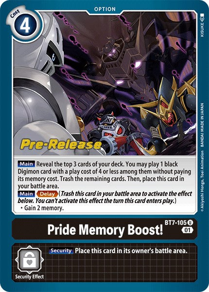 Pride Memory Boost! [BT7-105] [Next Adventure Pre-Release Cards] | Card Merchant Takapuna