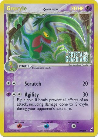 Grovyle (19/100) (Delta Species) (Stamped) [EX: Crystal Guardians] | Card Merchant Takapuna