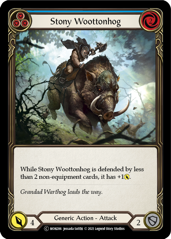 Stony Woottonhog (Blue) [U-MON286-RF] (Monarch Unlimited)  Unlimited Rainbow Foil | Card Merchant Takapuna