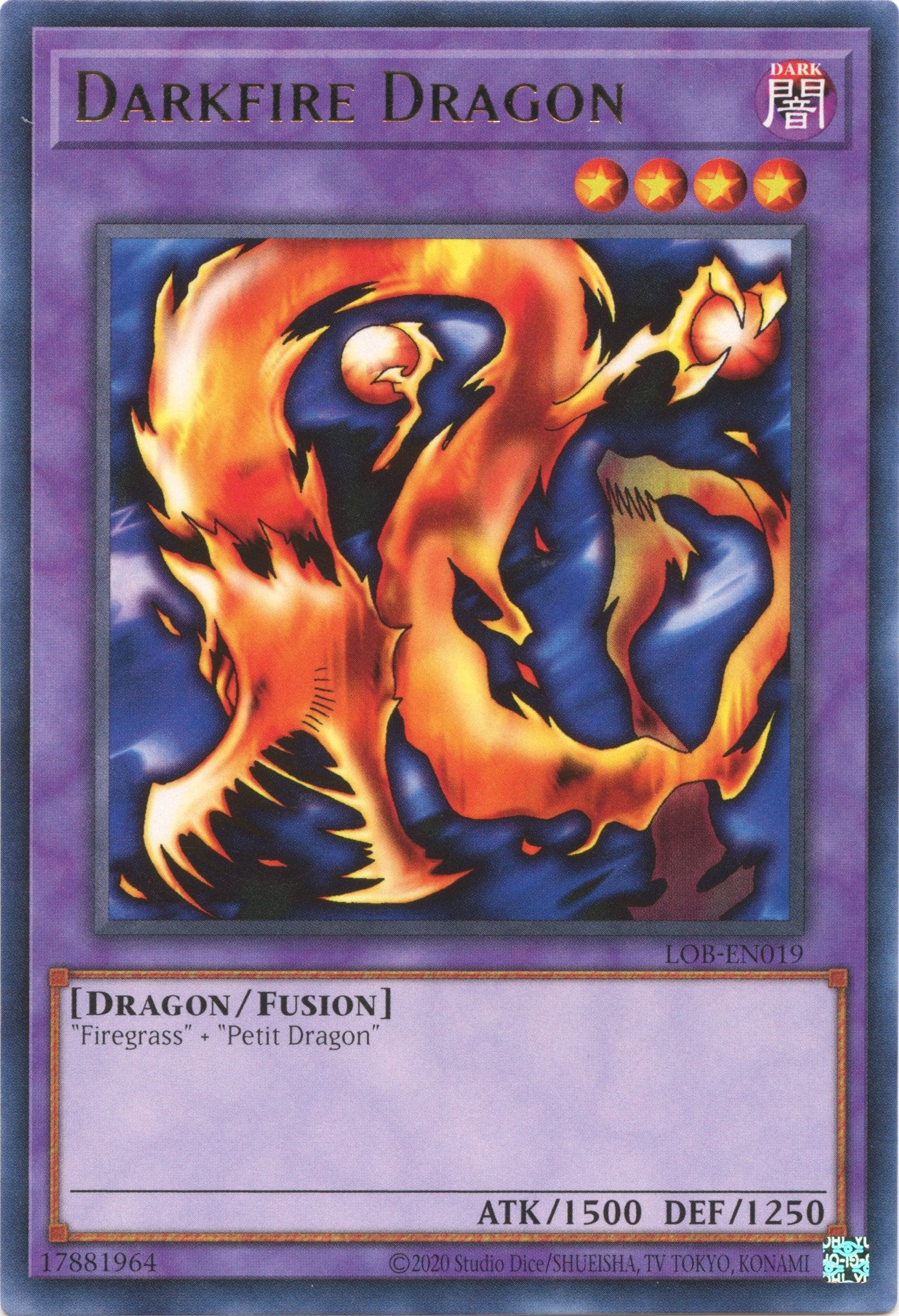 Darkfire Dragon (25th Anniversary) [LOB-EN019] Rare | Card Merchant Takapuna