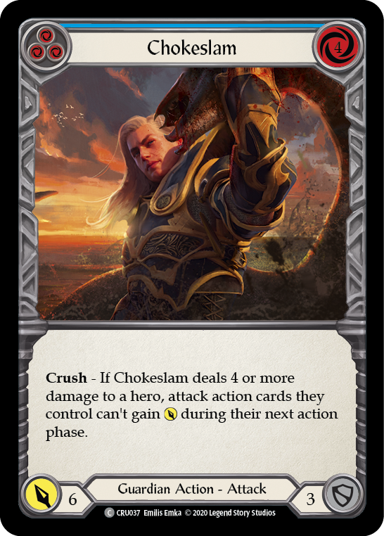 Chokeslam (Blue) [CRU037] (Crucible of War)  1st Edition Rainbow Foil | Card Merchant Takapuna