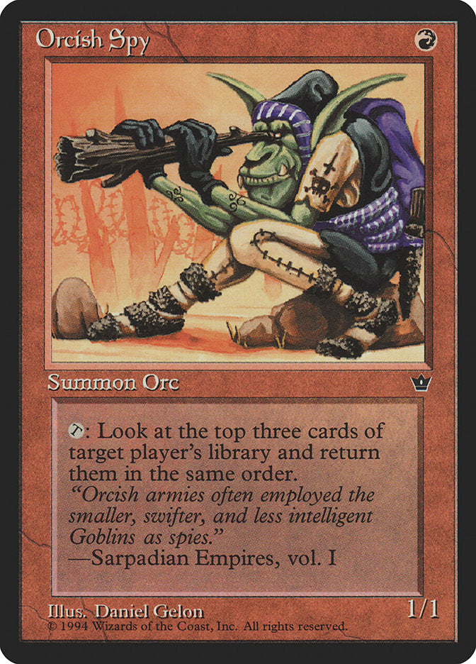 Orcish Spy (Daniel Gelon) [Fallen Empires] | Card Merchant Takapuna