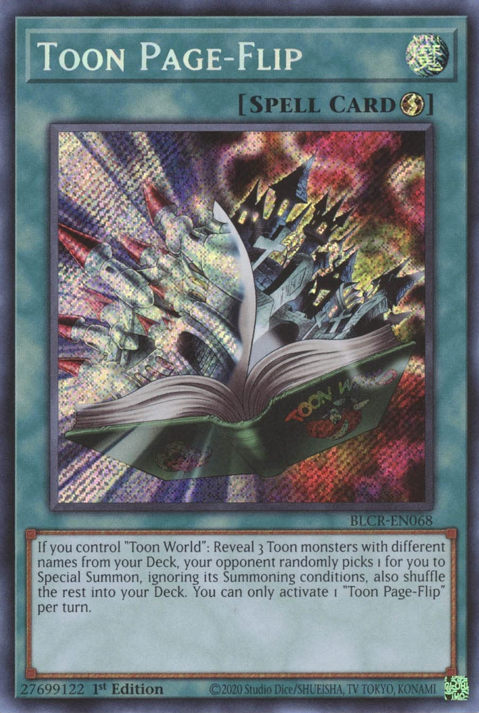 Toon Page-Flip [BLCR-EN068] Secret Rare | Card Merchant Takapuna