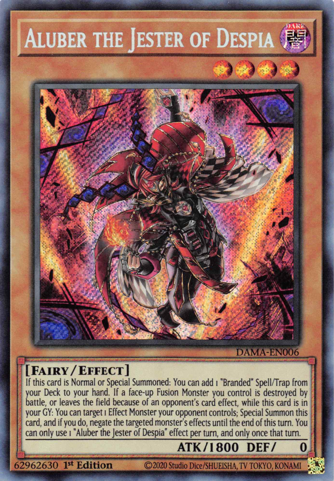 Aluber the Jester of Despia [DAMA-EN006] Secret Rare | Card Merchant Takapuna