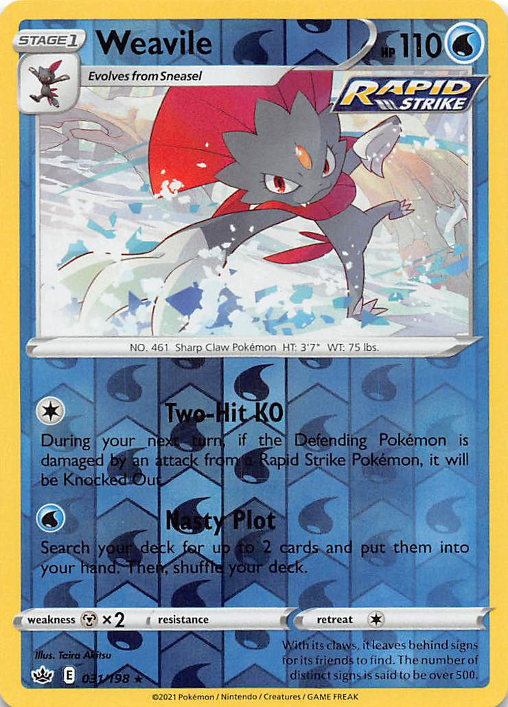 Weavile (031/198) [Sword & Shield: Chilling Reign] | Card Merchant Takapuna