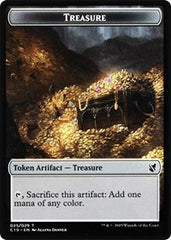 Treasure // Human Double-Sided Token [Commander 2019 Tokens] | Card Merchant Takapuna