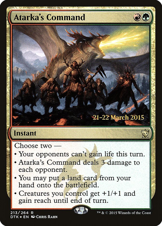 Atarka's Command [Dragons of Tarkir Prerelease Promos] | Card Merchant Takapuna