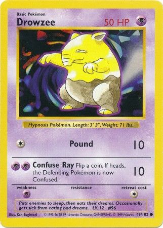 Drowzee (49/102) [Base Set Shadowless Unlimited] | Card Merchant Takapuna