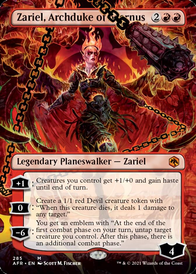 Zariel, Archduke of Avernus (Borderless) [Dungeons & Dragons: Adventures in the Forgotten Realms] | Card Merchant Takapuna