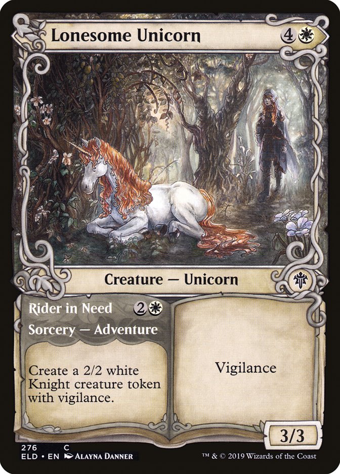 Lonesome Unicorn // Rider in Need (Showcase) [Throne of Eldraine] | Card Merchant Takapuna