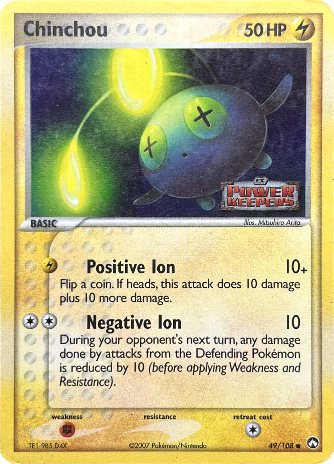 Chinchou (49/108) (Stamped) [EX: Power Keepers] | Card Merchant Takapuna