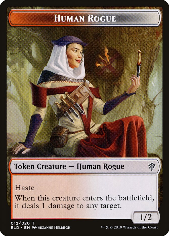 Human Rogue Token [Throne of Eldraine Tokens] | Card Merchant Takapuna