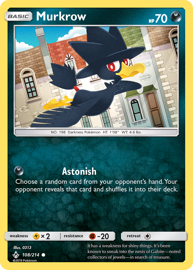 Murkrow (108/214) [Sun & Moon: Unbroken Bonds] | Card Merchant Takapuna