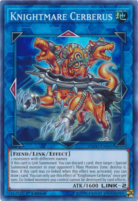 Knightmare Cerberus [FLOD-EN045] Super Rare | Card Merchant Takapuna