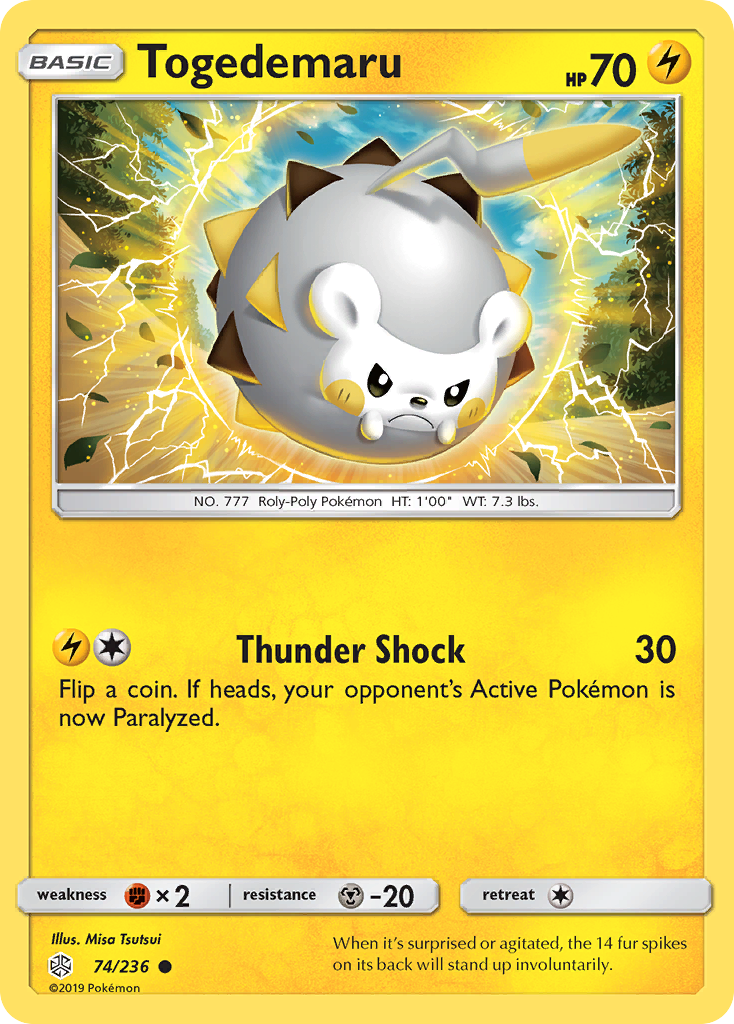 Togedemaru (74/236) [Sun & Moon: Cosmic Eclipse] | Card Merchant Takapuna