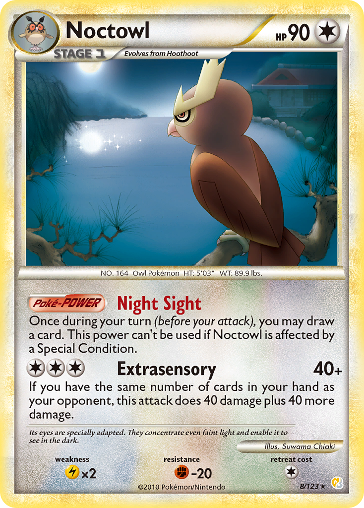 Noctowl (8/123) [HeartGold & SoulSilver: Base Set] | Card Merchant Takapuna