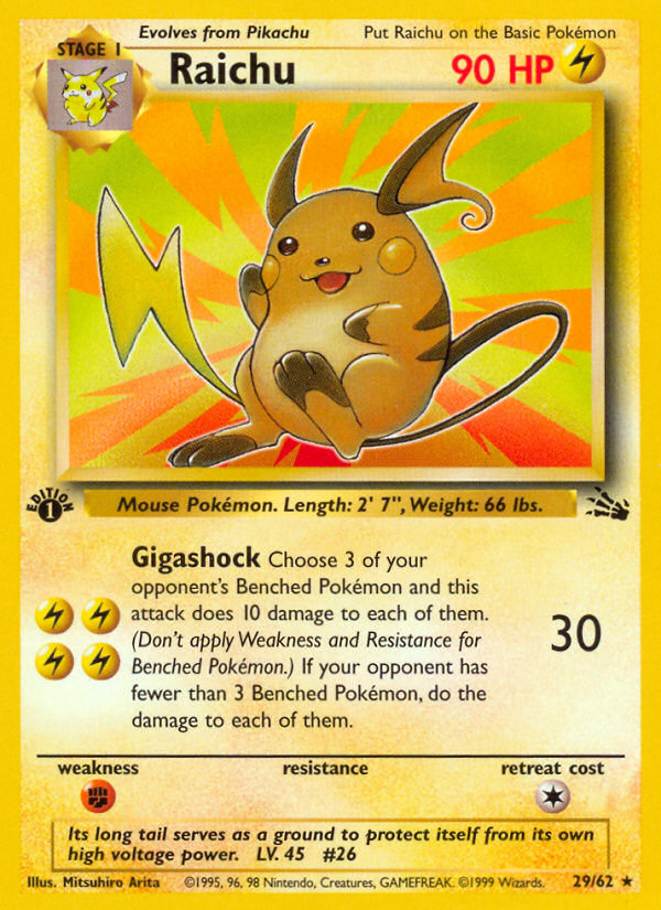 Raichu (29/62) [Fossil 1st Edition] | Card Merchant Takapuna