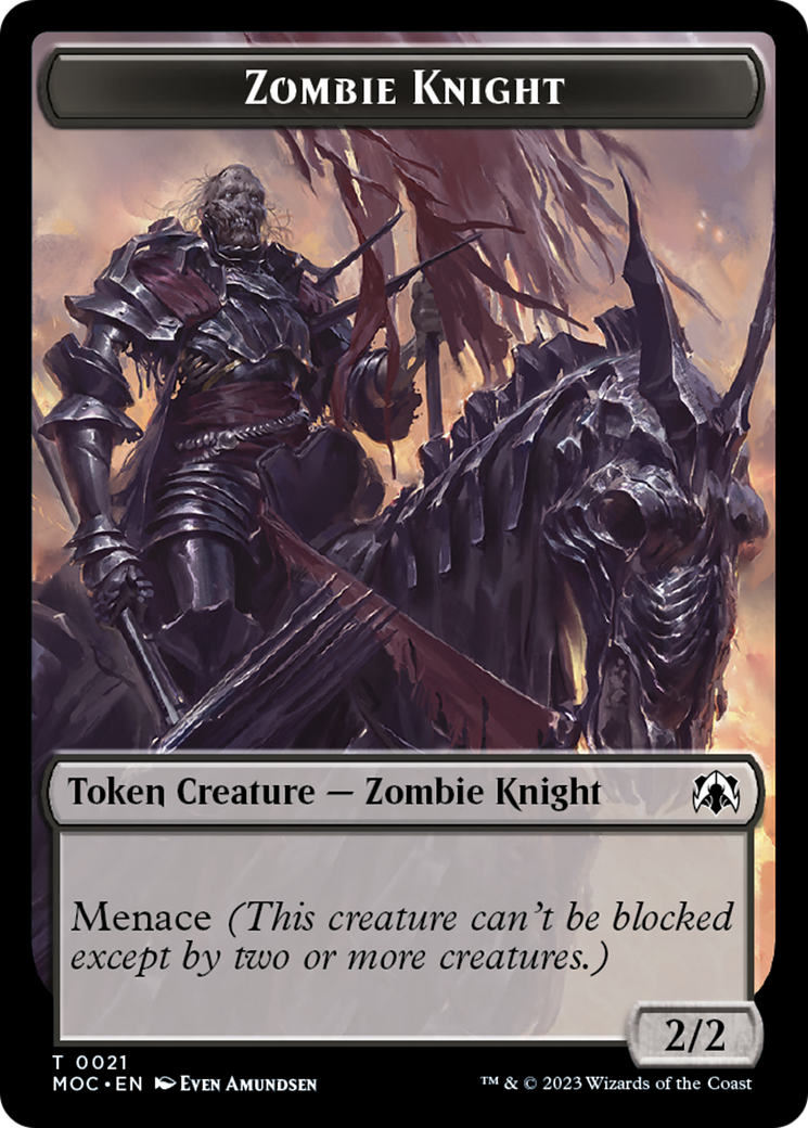 Zombie Knight // Human (6) Double-Sided Token [March of the Machine Commander Tokens] | Card Merchant Takapuna