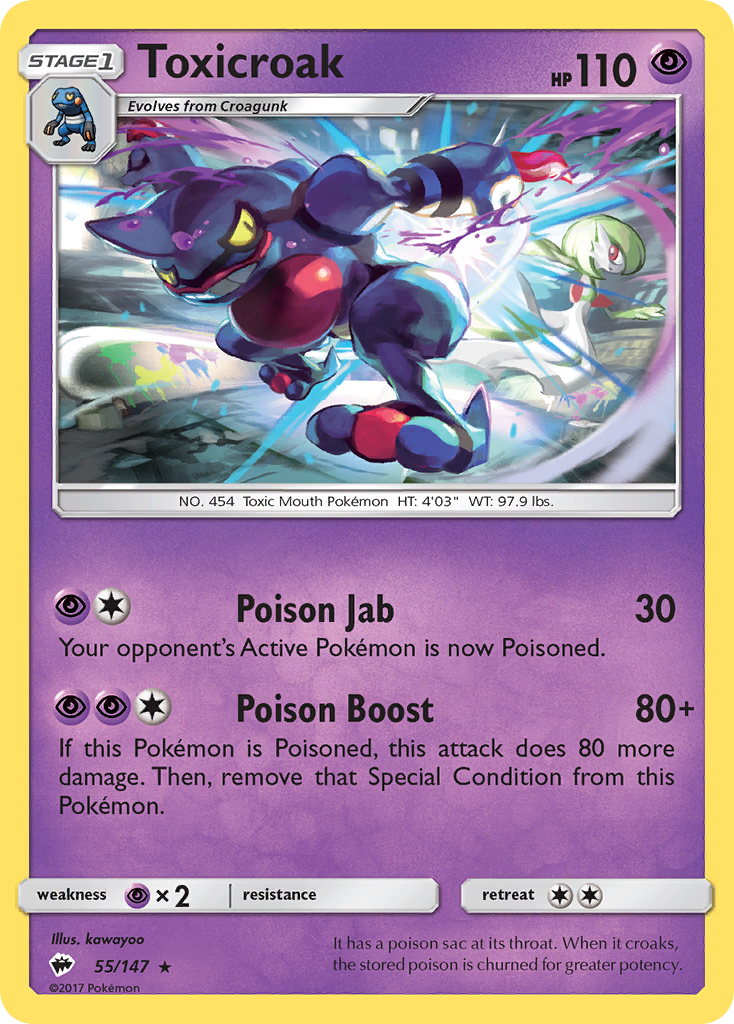 Toxicroak (55/147) [Sun & Moon: Burning Shadows] | Card Merchant Takapuna