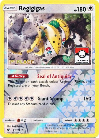 Regigigas (84/111) (League Promo 1st Place) [Sun & Moon: Crimson Invasion] | Card Merchant Takapuna