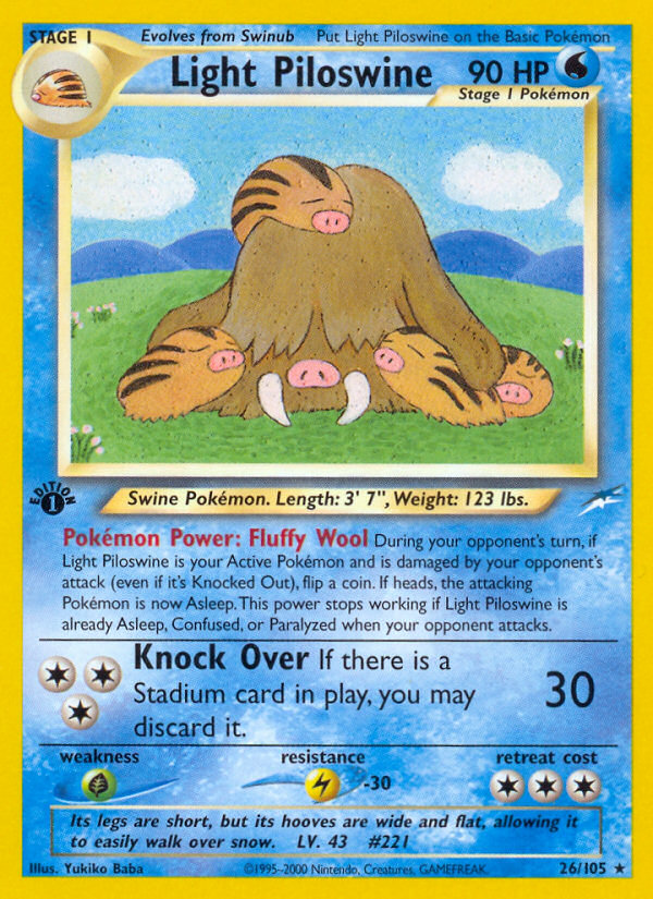 Light Piloswine (26/105) [Neo Destiny 1st Edition] | Card Merchant Takapuna