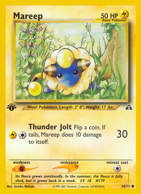 Mareep (58/75) [Neo Discovery 1st Edition] | Card Merchant Takapuna