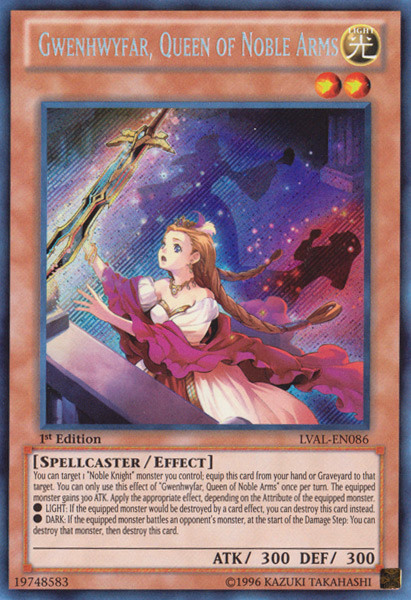 Gwenhwyfar, Queen of Noble Arms [LVAL-EN086] Secret Rare | Card Merchant Takapuna