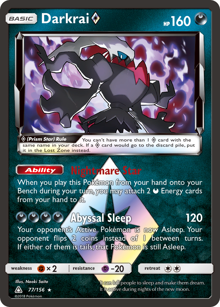 Darkrai (77/156) (Prism Star) [Sun & Moon: Ultra Prism] | Card Merchant Takapuna