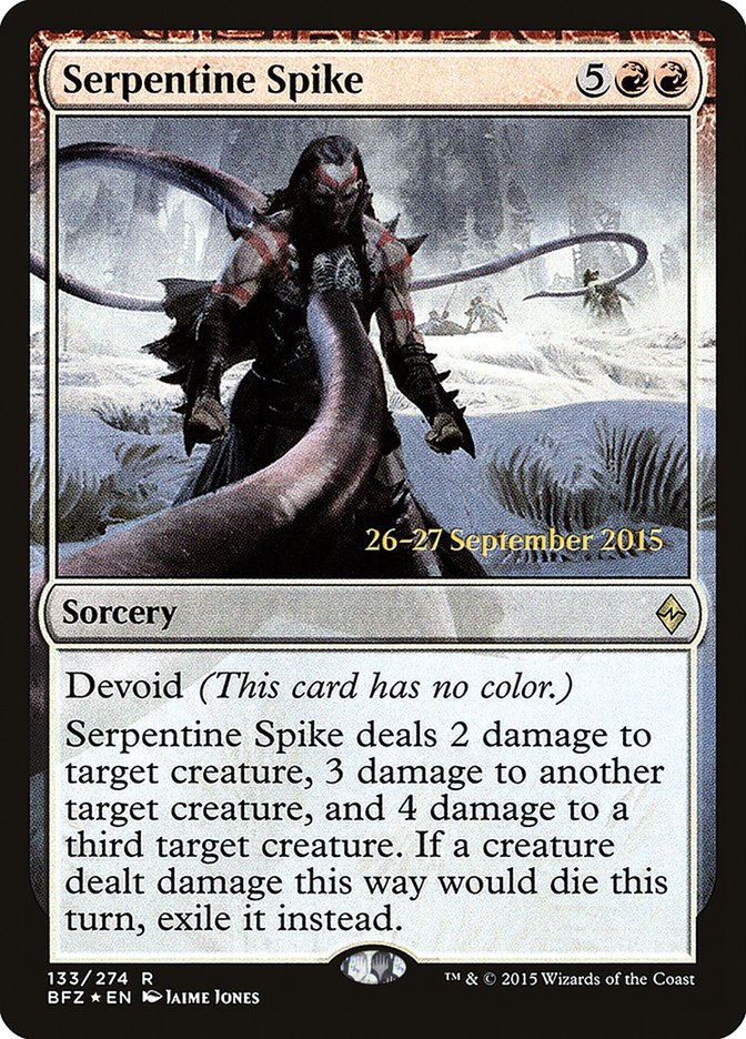 Serpentine Spike [Battle for Zendikar Prerelease Promos] | Card Merchant Takapuna