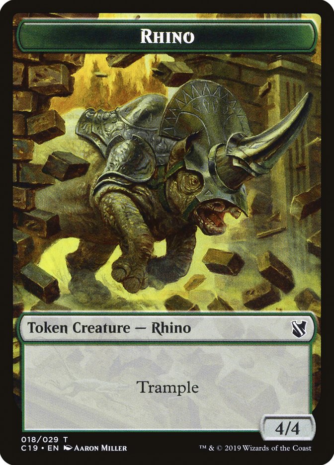 Rhino Token [Commander 2019 Tokens] | Card Merchant Takapuna