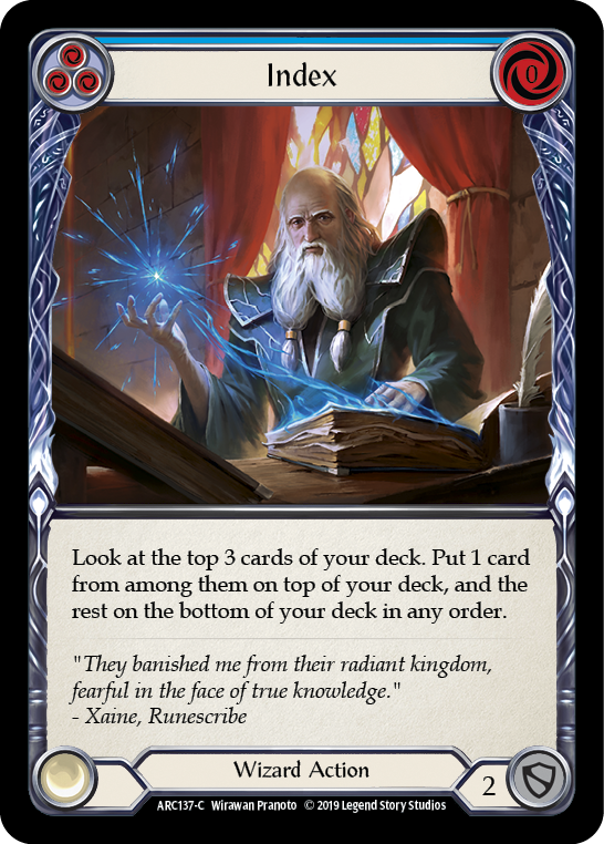 Index (Blue) [ARC137-C] (Arcane Rising)  1st Edition Normal | Card Merchant Takapuna