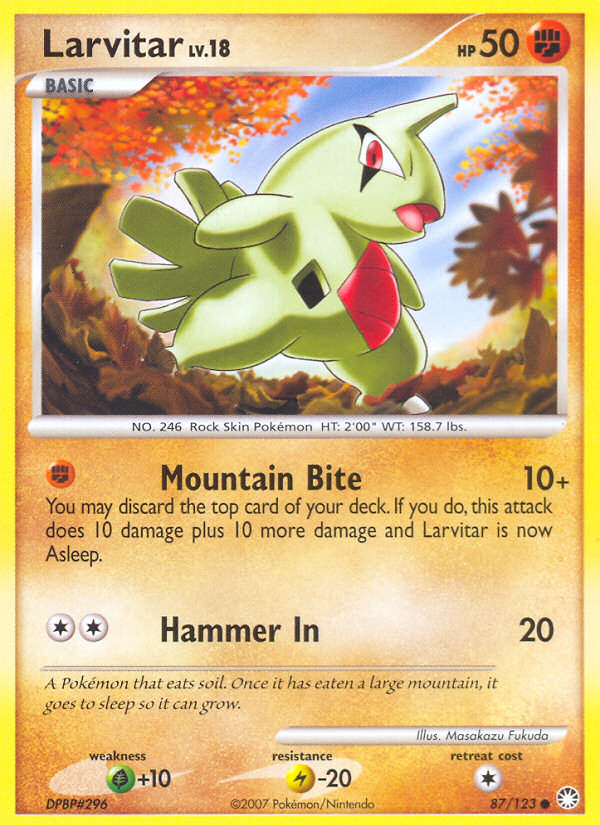 Larvitar (87/123) [Diamond & Pearl: Mysterious Treasures] | Card Merchant Takapuna