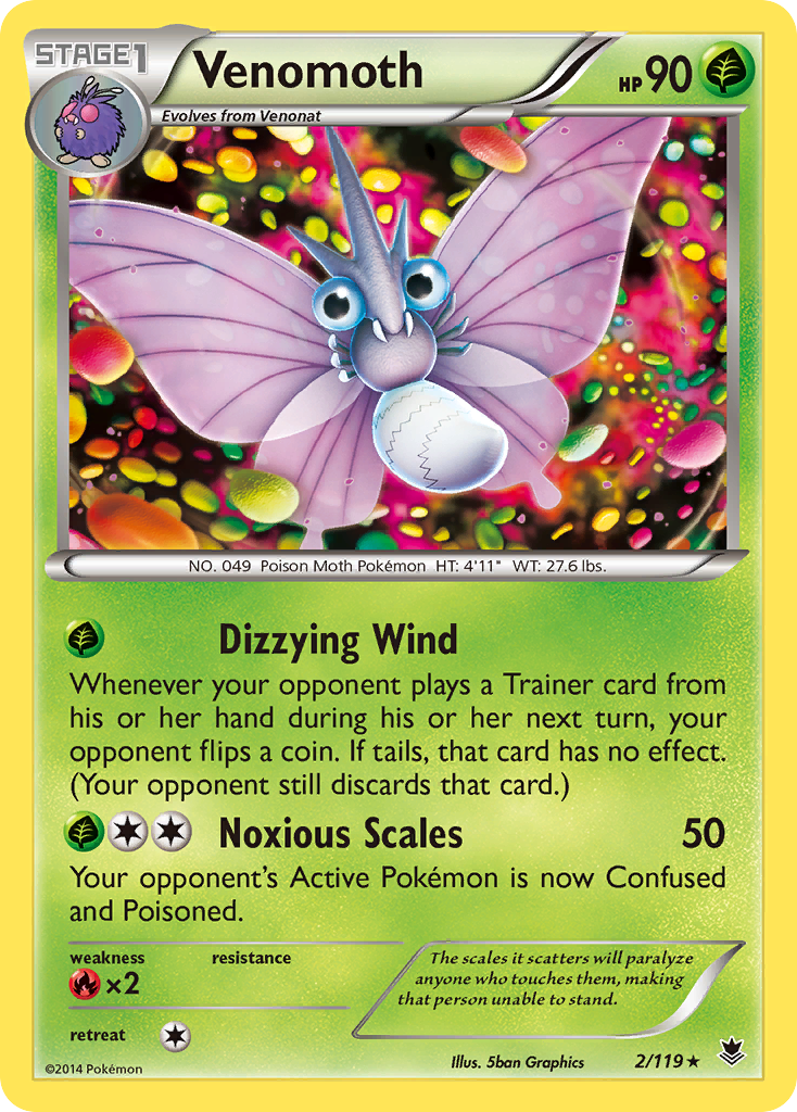 Venomoth (2/119) [XY: Phantom Forces] | Card Merchant Takapuna