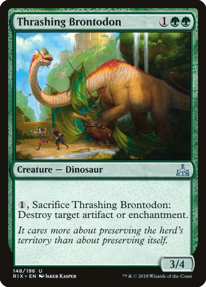 Thrashing Brontodon [Rivals of Ixalan] | Card Merchant Takapuna