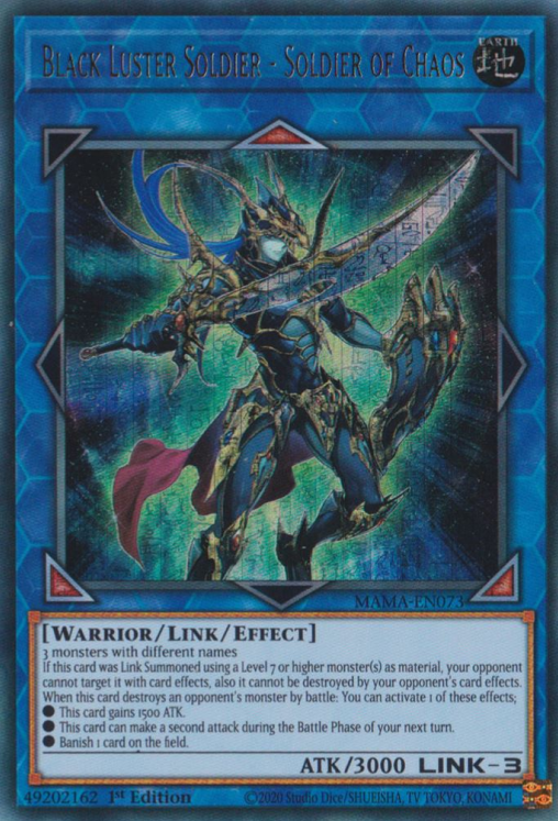 Black Luster Soldier - Soldier of Chaos [MAMA-EN073] Ultra Pharaoh's Rare | Card Merchant Takapuna