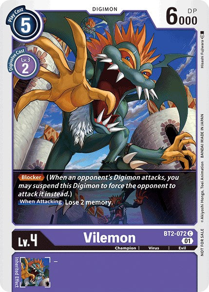 Vilemon [BT2-072] (Tamer Party Vol. 4 Promo) [Release Special Booster Ver.1.0 Promos] | Card Merchant Takapuna