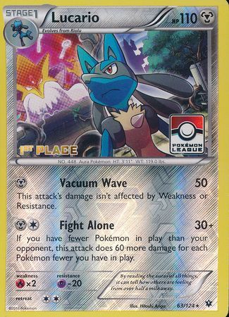 Lucario (63/124) (League Promo 1st Place) [XY: Fates Collide] | Card Merchant Takapuna