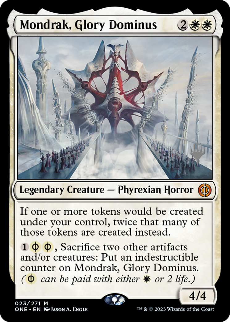 Mondrak, Glory Dominus (Promo Pack) [Phyrexia: All Will Be One Promos] | Card Merchant Takapuna