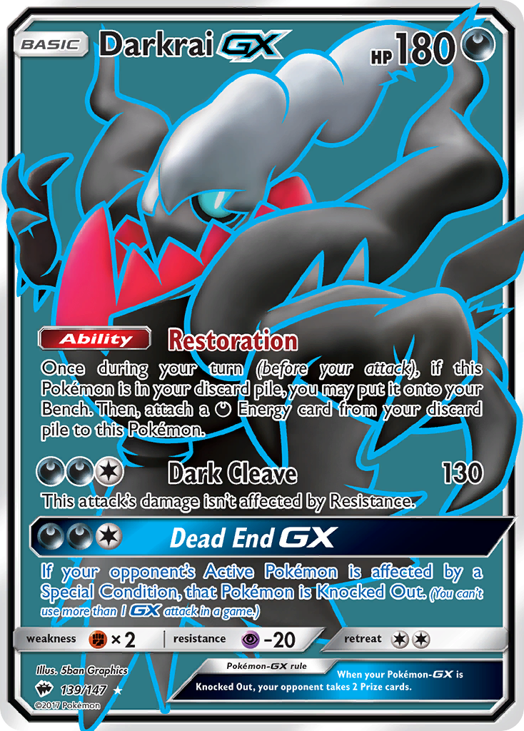 Darkrai GX (139/147) [Sun & Moon: Burning Shadows] | Card Merchant Takapuna