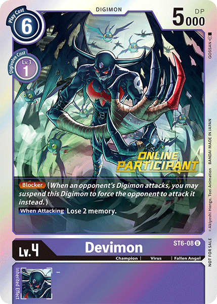 Devimon [ST6-08] (Online Participant) [Starter Deck: Venomous Violet Promos] | Card Merchant Takapuna