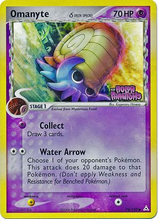 Omanyte (74/110) (Delta Species) (Stamped) [EX: Holon Phantoms] | Card Merchant Takapuna