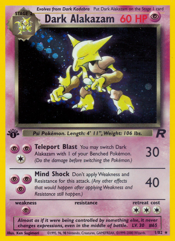 Dark Alakazam (1/82) [Team Rocket 1st Edition] | Card Merchant Takapuna