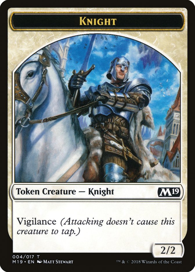 Knight Token [Core Set 2019 Tokens] | Card Merchant Takapuna