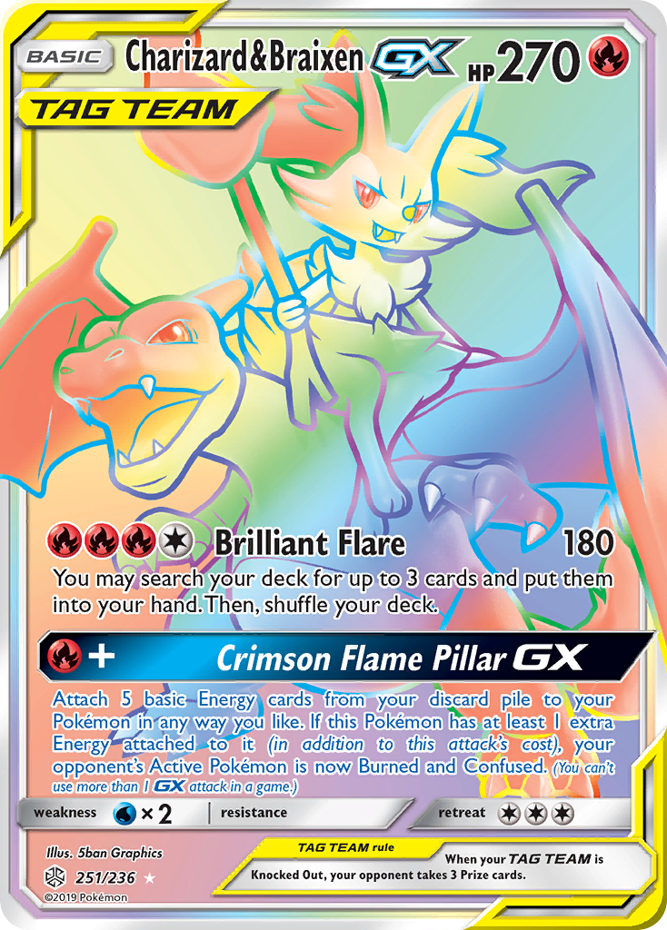 Charizard & Braixen GX (251/236) [Sun & Moon: Cosmic Eclipse] | Card Merchant Takapuna