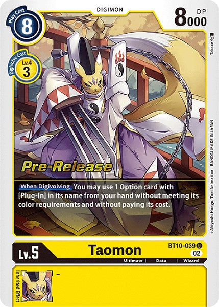 Taomon [BT10-039] [Xros Encounter Pre-Release Cards] | Card Merchant Takapuna