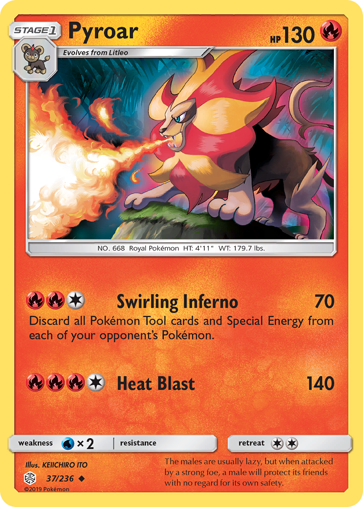 Pyroar (37/236) [Sun & Moon: Cosmic Eclipse] | Card Merchant Takapuna