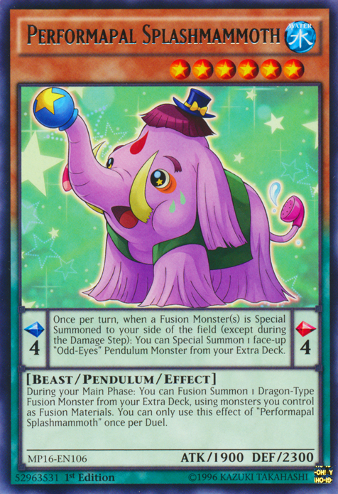 Performapal Splashmammoth [MP16-EN106] Rare | Card Merchant Takapuna