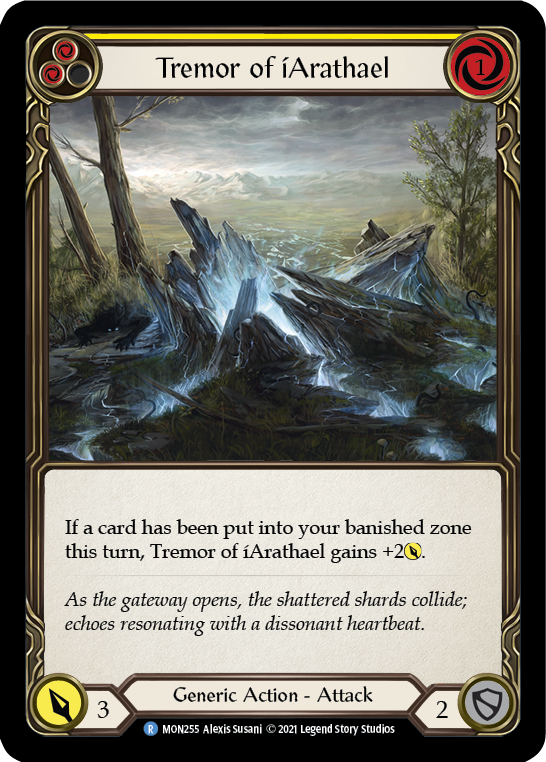 Tremor of iArathael (Yellow) [MON255-RF] (Monarch)  1st Edition Rainbow Foil | Card Merchant Takapuna